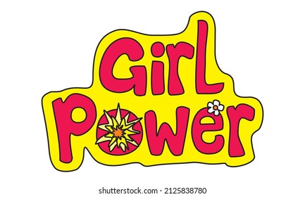 Girl Power Handrawing Colorful  Vector