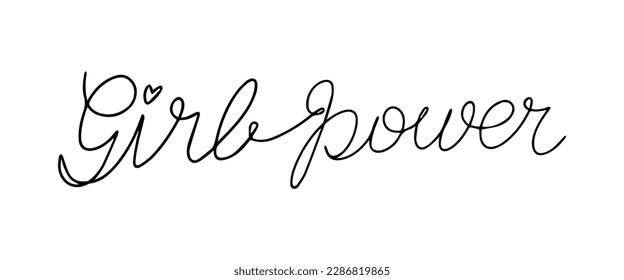 Girl Power handwritten inscription. Hand drawn lettering. Vector illustration