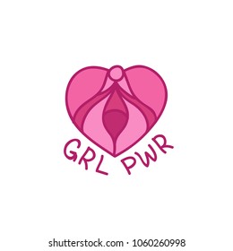girl power heart illustration