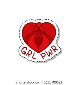 girl power heart illustration