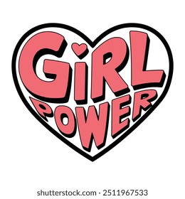 Girl Power in Heart Shape Typography