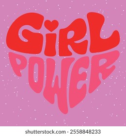 Girl Power Heart Shape Vector clipart icon