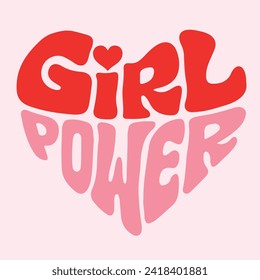 girl power heart t shirt design slogan