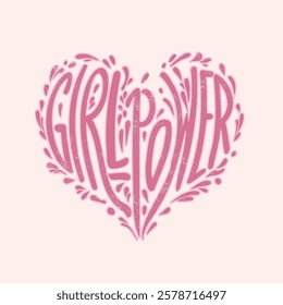 Girl power heart t shirt design slogan.