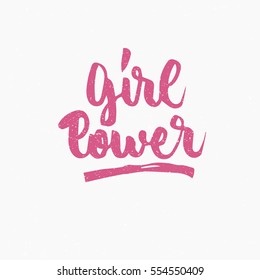 Girl power. Ink hand lettering. Modern brush calligraphy. Handwritten phrase. Inspiration graphic design typography element. Cute simple vector sign.
