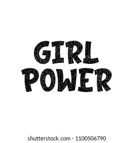 Girl Power inscription. Vector hand lettered phrase.
