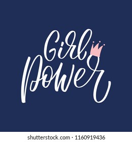 Girl Power inscription. Vector hand lettered phrase.