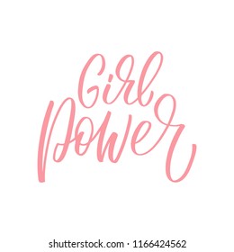 Girl Power inscription. Vector hand lettered phrase.