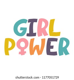 Girl Power inscription. Vector hand lettered phrase.
