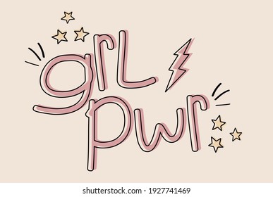 Girl power. Inspirational and motivational isolated quote. vector conceptual illustration. Personal growth, female strength. poster, flyer, greeting card, web design, print design