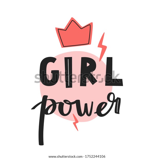 Girl Power Inspirational Quote Poster Design Stock Vector Royalty Free