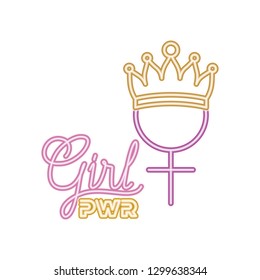 girl power label isolated icon