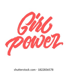 Girl power. Lettering inscription. Modern brush calligraphy. typography design. Hand written type. Simple vector sign. Vector illustration