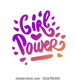 Girl power lettering logo illustration