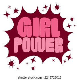 girl power lettering over white