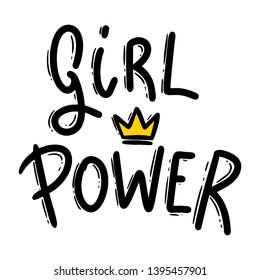 Girl power. Lettering phrase for postcard, banner, flyer. Vector illustration