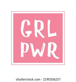 Girl Power lettering quote, Hand drawn calligraphic sign. Vector illustration.