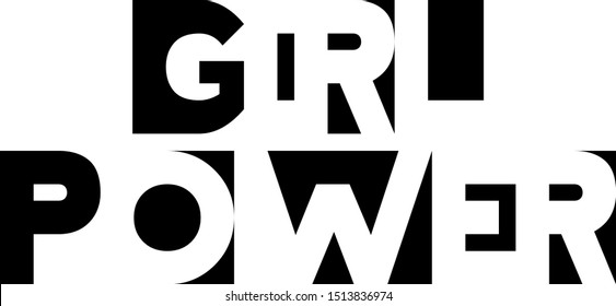 Girl power lettering vector femenine