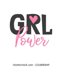 Girl Power lettering vector illustration. Feminism concept.