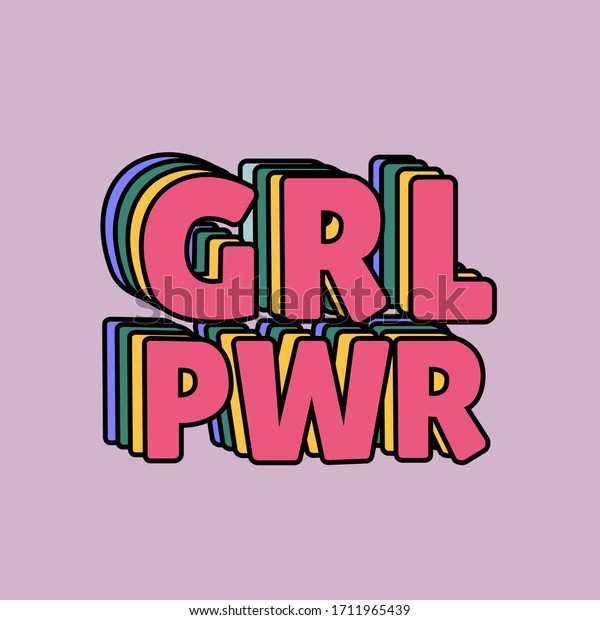 Girl Power Logo Feminism Text Message Stock Vector (Royalty Free ...