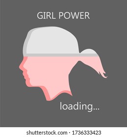 Girl power measuring concept. Progress or loading bar.