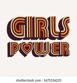 Girl-Power-Message-Typografie, Tee-Shirt-Grafik, Vektorillustrationen 