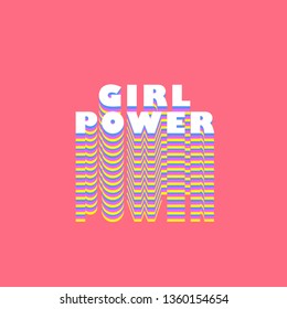 GIRL POWER, Modern T-shirt Vector stamp design.