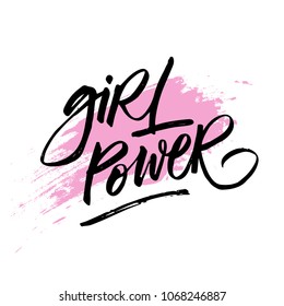 GIRL POWER. MOTIVATIONAL HAND LETTERING
