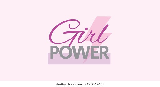 La ilustración vectorial de arte imprimible de diseño de texto motivacional e inspirador de Girl Power se puede utilizar como diseño de camiseta, arte de pared, póster de tipografía y diseño de banner.