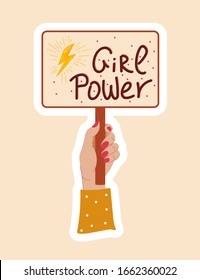 Girl power. Motivational phrase. Feminist quote. Vector illustration