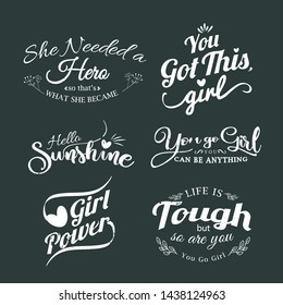 Girl Power Motivational quotes / Inspirational saying lettering for cricut craft, supplies tools, Art and Collectibles 