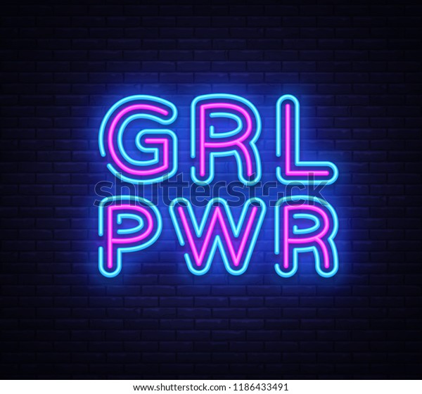 Girl Power Neon Sign Vector Grl Stock Vector (Royalty Free) 1186433491 ...