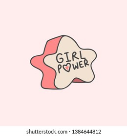 Girl power on a star vector