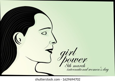 Girl power, phrase, march women's day