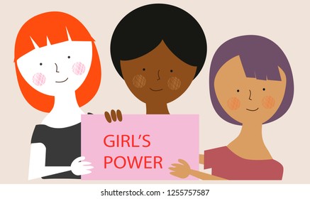 Girl power poster. Vector