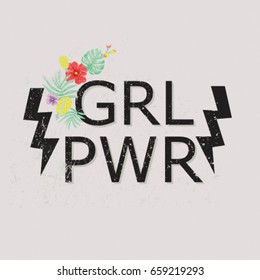 GIRL POWER PRINT in text language style