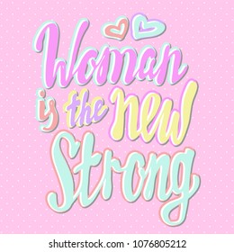 Girl power quote. Grl pwr hand drawn lettering. Womens right. Female, feminism symbols.Vector pop art illustration. Can be used as print for poster, t shirt, postcard.