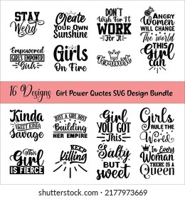 Girl Power Quotes SVG Design Bundle