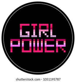 Girl power round sticker