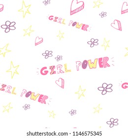 Girl power seamless pattern 