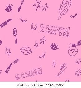 Girl power seamless pattern 