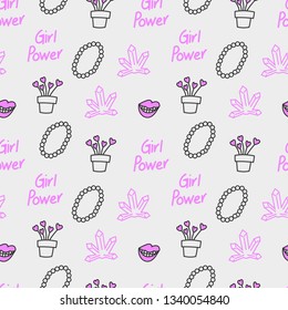 Girl power seamless pattern