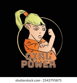 Girl Power Sign Logo Badge Vector