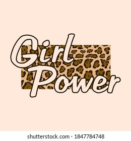 Girl power skin animal abstract,Graphic design print t-shirts fashion,vector,poster,card