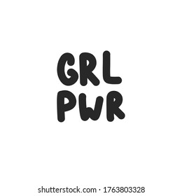 girl power slogan doodle icon, vector illustration