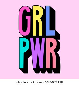 GIRL POWER, SLOGAN PRINT VECTOR