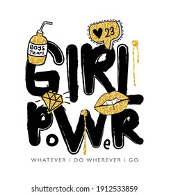 Girl power slogan quote concept design