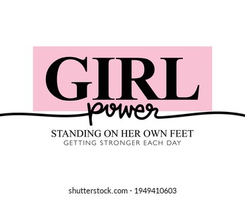 Girl power slogan text vector illustration design for fashion graphics, t shirt prints, posters etc