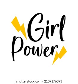 Girl power slogan. Vector illustration design for fashion fabrics, textile graphics, prints.