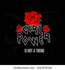 Girl power slogan vector for t-shirt printing and embroidery. Typography 
 Girl Gang patches, badges. Graphic tee and printed design.